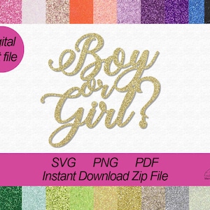 ¿Descarga digital Boy or Girl? Archivo de corte digital, archivo de corte de revelación de género, ¿niño o niña? SVG, Baby Shower SVG