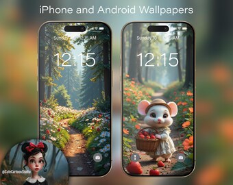 2 Cute Cartoon Wallpapers for iPhone and Android Smartphones. Summer Edition. Set #1
