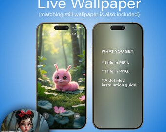 Live Wallpaper for Android Smartphones. Cute Caterpillar #1. Animated Wallpaper for a Smartphone. @CuteCartoonStudio