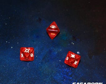 Transparent Battle Dice Compatible with Outer Rim by FFG (3 Dice)