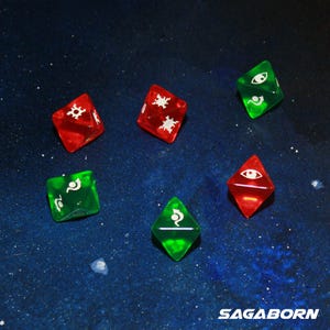 Transparent Starfighter Dice Compatible with the X-wing Miniatures Game 6 Dice 16mm