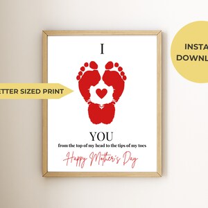 Regalo de San Valentín, póster de huella de niño, amor, impresión digital tamaño carta A4/EE. UU., personalizable
