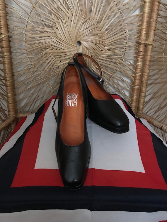 Biba Leather Wedge Shoes