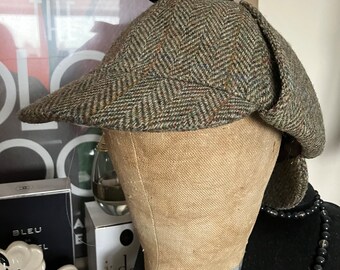 chapeau vintage Harris Tweed Deerstalker.