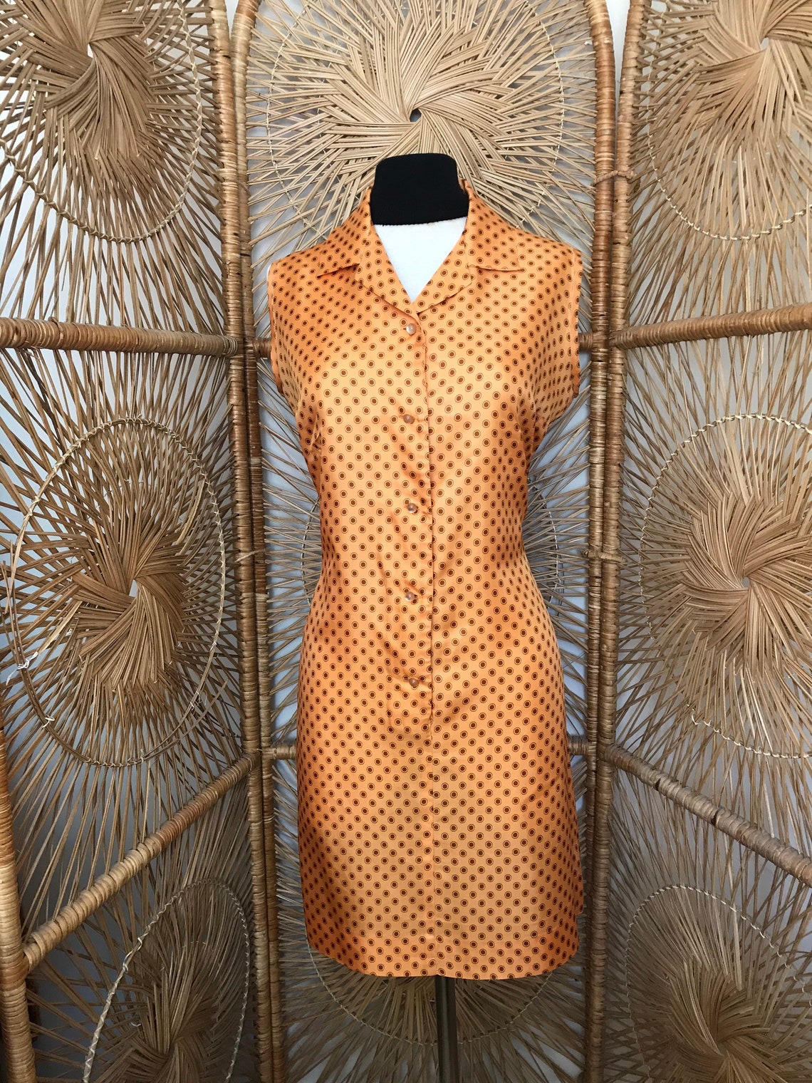 Vintage Orange and Brown Dress Etsy UK
