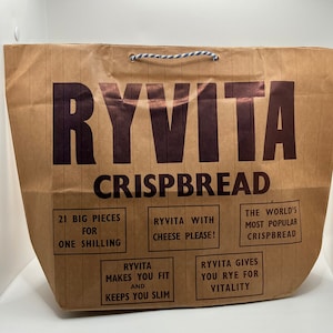 Vintage Advertising Brown Paper Carrier Bag.