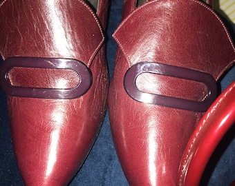 Vintage Burgundy Pilgrim Shoes & Handbag