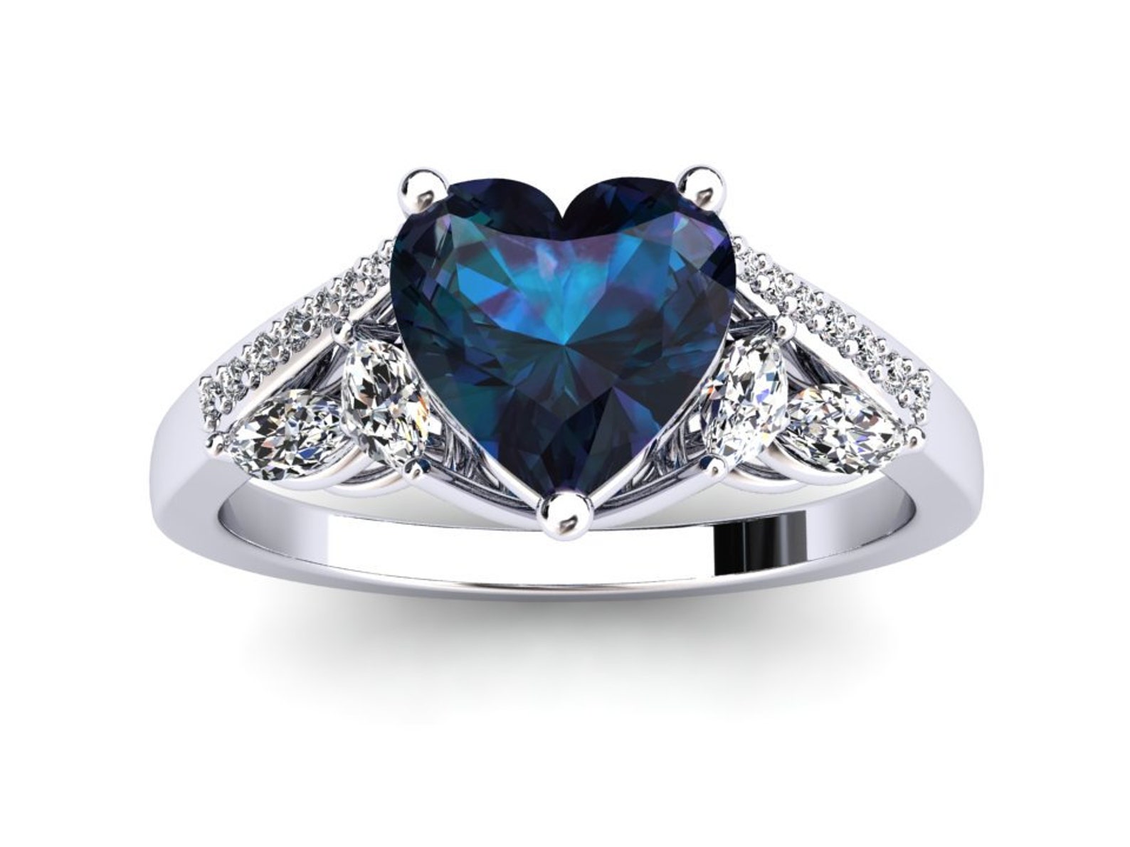 Heart Shape Alexandrite Ring 1.00 Carat Color Change - Etsy
