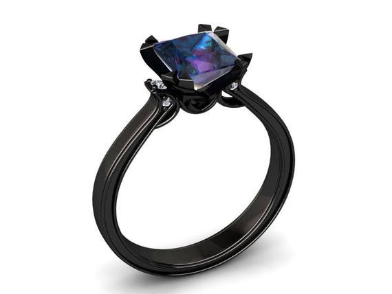 Black gold alexandrite ring online