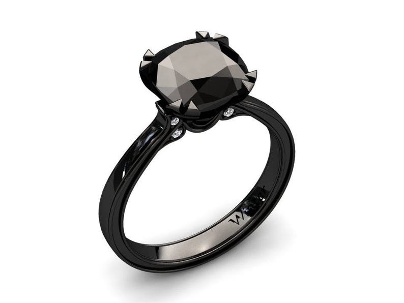 black diamond solitaire ring