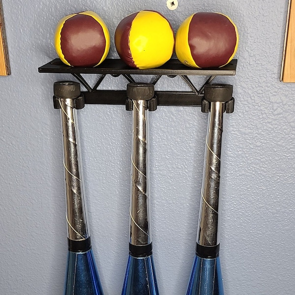 Juggling Prop Club Holder Rack With Shelf for Juggling Balls -3D print