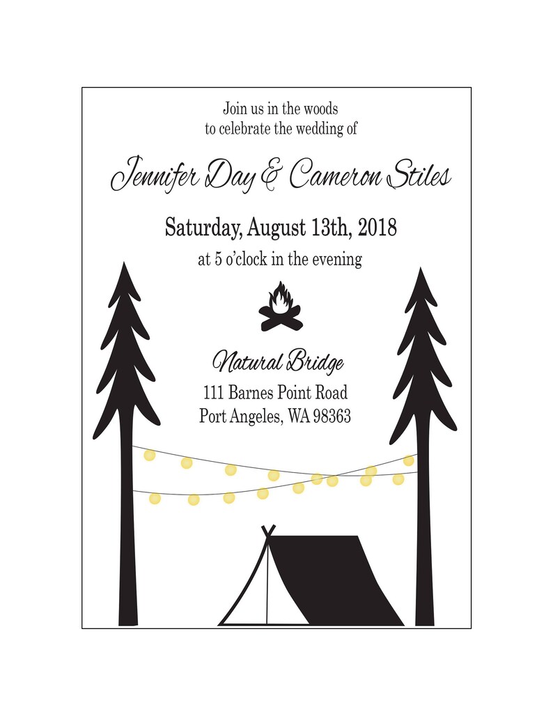 Printable Tent Weekend Wedding Invitation Kit Invitation Etsy Australia