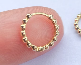 Dainty gold hoops, huggie hoops in 18k gold plated sterling silver, minimalist hoop earrings.