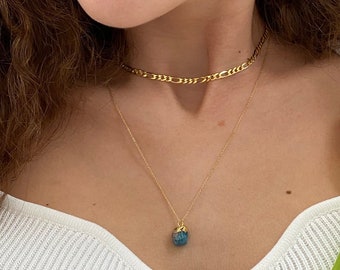 Roher Kyanit September Birthstone Halskette, Blauer natürlicher roher Kristall, Roher natürlicher Kyanit Edelstein Anhänger, Geburtstagsgeschenk, Geschenk für sie