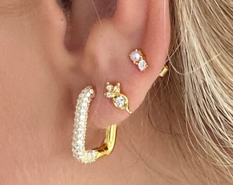 Dainty & Tiny CZ gold Stud Earrings