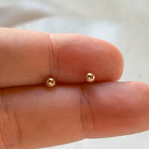 Ball studs earrings, 18k gold plated  studs, dainty gold  studs, tiny ball studs, silver ball studs,