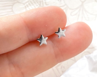 Star studs, dainty star earrings, 925 sterling silver studs, gold star studs, tiny star studs, gold star earrings, minimalist star earrings