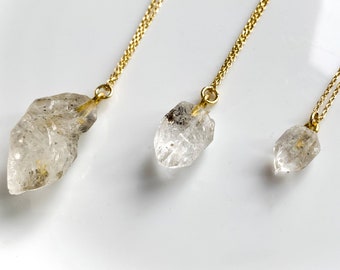 Herkimer Diamant Anhänger: Sterling Silber April Geburtsstein Halskette