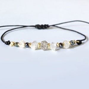 Dainty tourmaline bracelet, tiny quartz bracelet, sterling silver bracelet, adjustable bracelet, protective bracelet, Gift for her