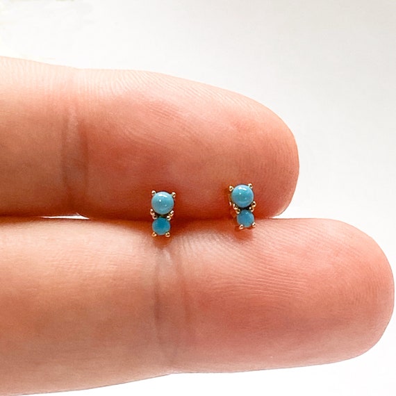 Tiny turquoise deals stud earrings