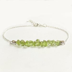 Peridot Bracelet, August Birthstone , Gemstone bracelet, Sterling silver bracelet, healing bracelet, crystal bracelet, gift for her