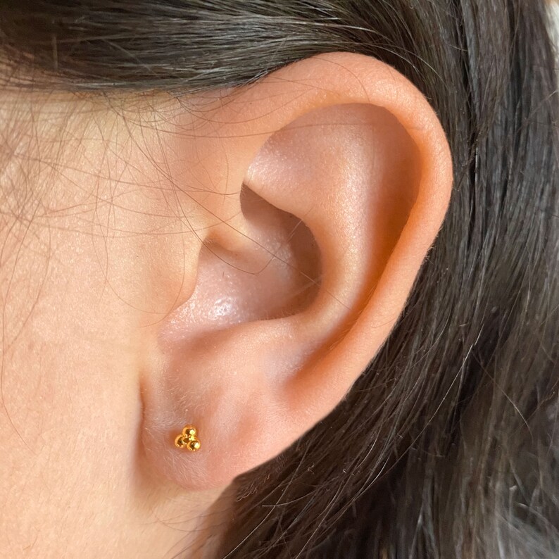 Mini pendientes plata 925 pendientes segundo agujero Etsy España