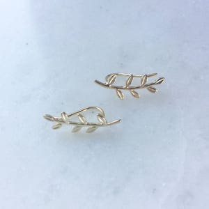 Ear climber earrings, 925 sterling silver earrings, ear climber, dainty earrings, minimalist earrings, tiny gold earrings,earrings for woman image 4