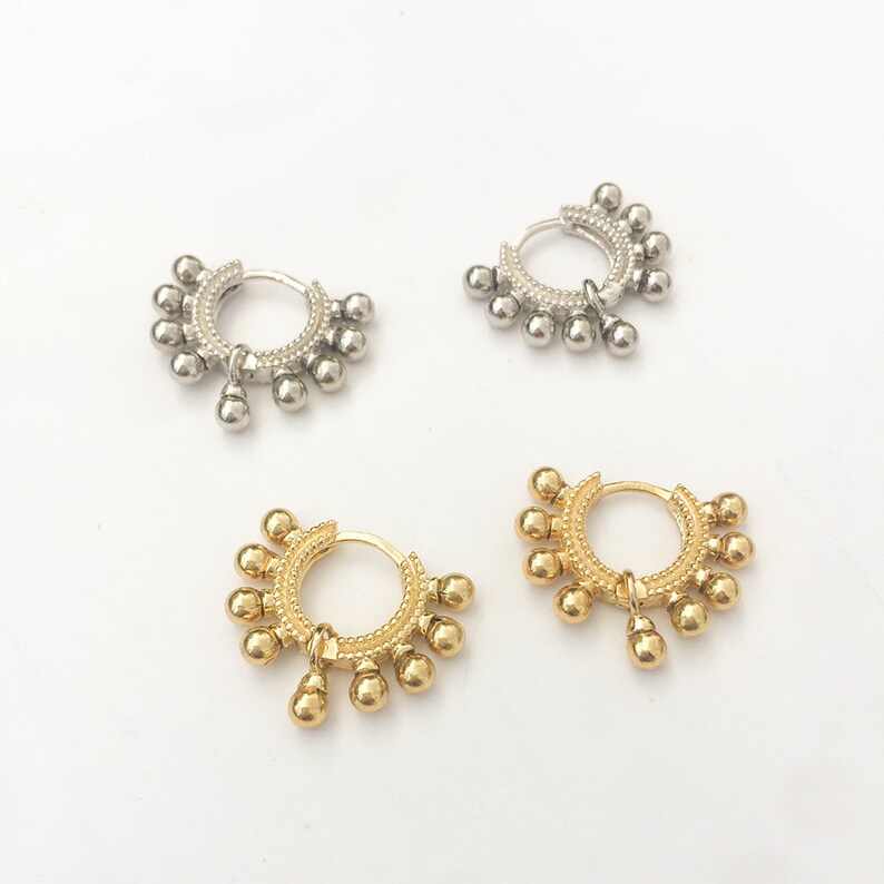 Little ball huggie hoop earrings Clearance