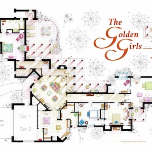 Floorplan of the house from THE GOLDEN GIRLS