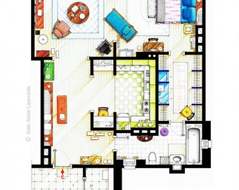 Floorplan Of Carrie Bradshaw S Apartment From Sex The Etsy
