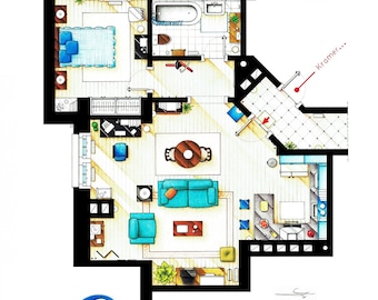 Floorplan Of The Apartment From Frasier Etsy