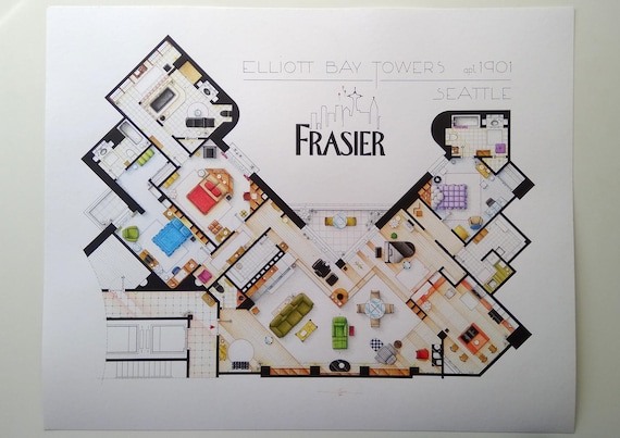 Floorplan Of The Apartment From Frasier Etsy