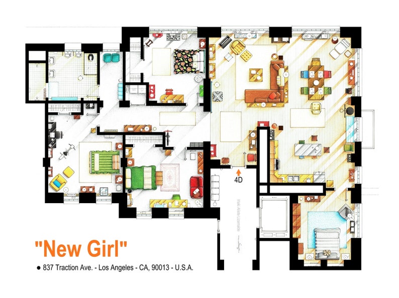plan appartement new girl