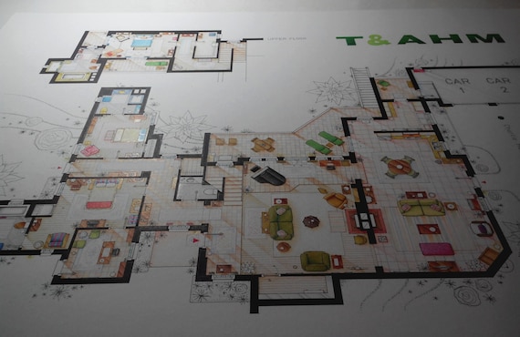 Floorplan Of Charlie Harper S Beach House From Etsy