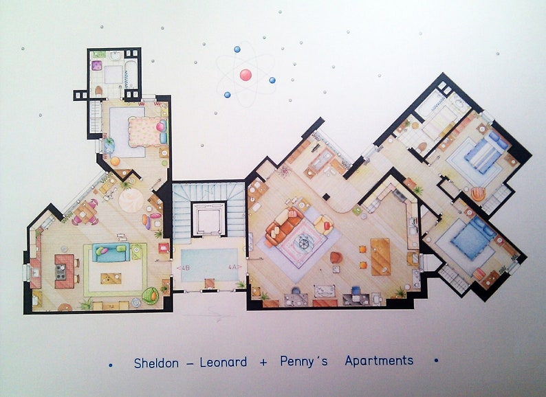 SheldonLeonard Penny's Apartments from BIG BANG THEORY Etsy