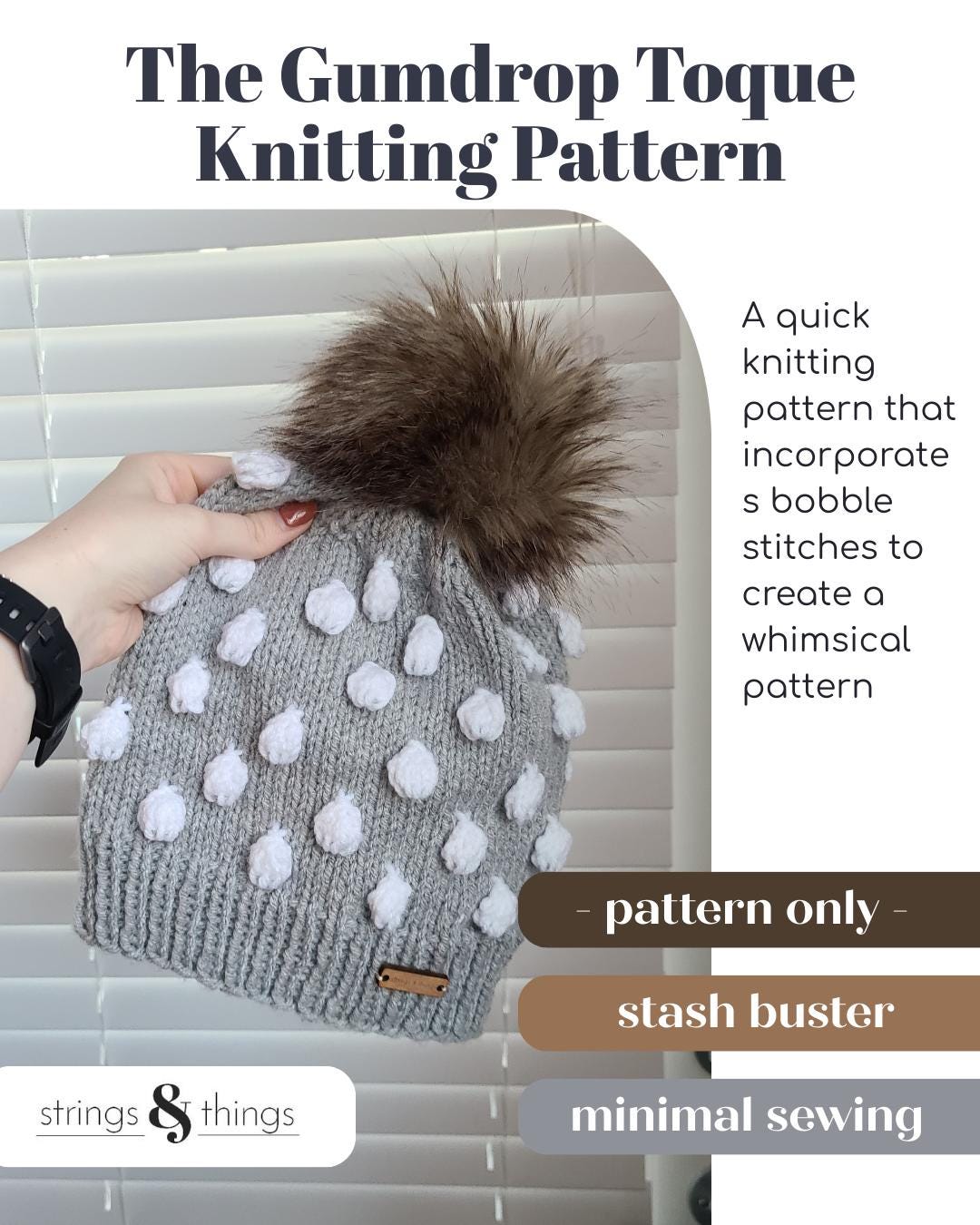 The Gumdrop Toque Bobble Knitting Pattern | ** PATTERN ONLY ** - Etsy