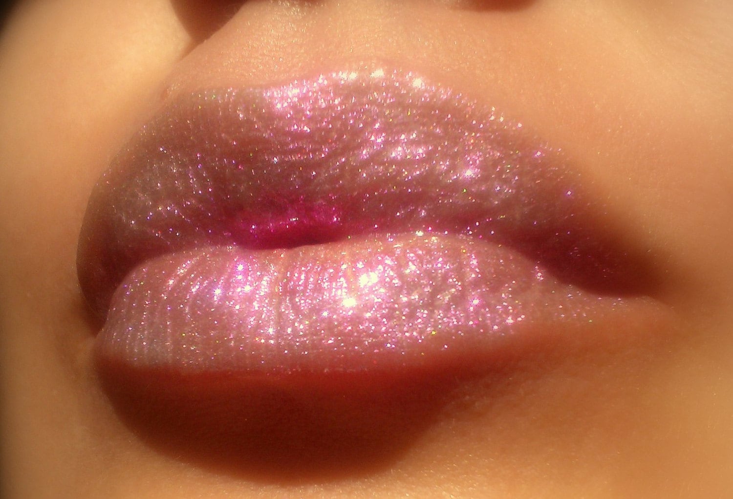 Hit the Beach in Pink Clear Lip Gloss With Sparkle Glitter Vegan Gluten  Free Fresh Handmade Cruelty Free 