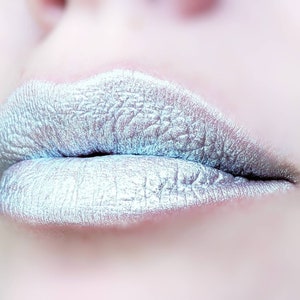 Blue Mirage -  Light/Pale Frosty / Frosted Shimmer Blue Creamy Lipstick - Natural Gluten Free Fresh Handmade