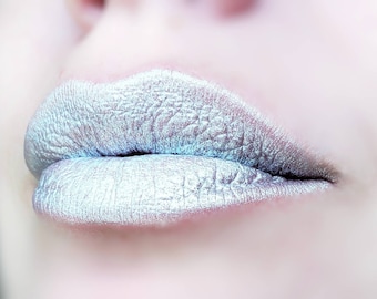 Blue Mirage -  Light/Pale Frosty / Frosted Shimmer Blue Creamy Lipstick - Natural Gluten Free Fresh Handmade