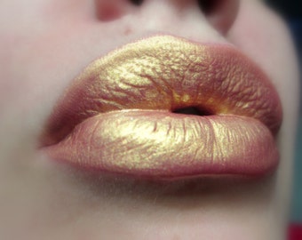 Golden Peach - Duochrome Golden with Pink Undertone Lip Gloss Vegan - Gluten Free - Fresh - Handmade Cruelty Free