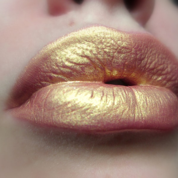 Golden Peach - Duochrome Golden with Pink Undertone Lip Gloss Vegan - Gluten Free - Fresh - Handmade Cruelty Free