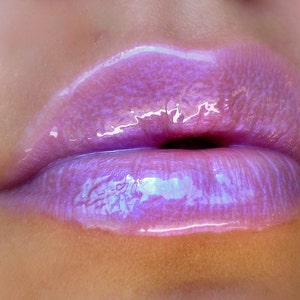 Luna Violet Clear / Sheer / Opalescent Lip Gloss With Violet Shine Vegan Gluten Free Fresh Handmade Cruelty Free image 2