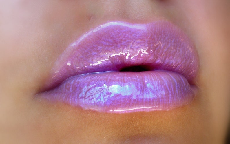 Luna Violet Clear / Sheer / Opalescent Lip Gloss With Violet Shine Vegan Gluten Free Fresh Handmade Cruelty Free image 2