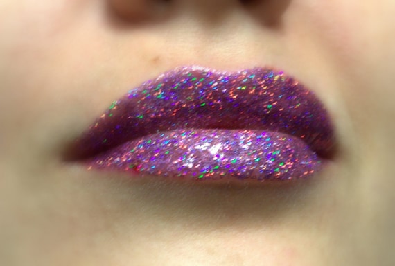 Funfetti Clear Gloss With Holographic Purple/pink Glitter 