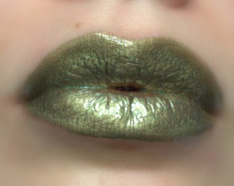 Spanish Olive - Green With Gold Shimmer Lip gloss - Vegan - Gluten Free - Fresh - Handmade Cruelty Free