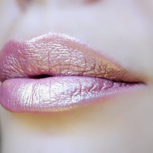 Surya - Light Pink with Golden Shine Duochrome Lipstick - Natural - Gluten Free - Fresh - Handmade Cruelty Free
