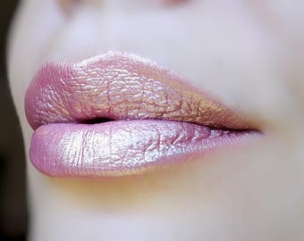 Surya - Light Pink with Golden Shine Duochrome Lipstick - Natural - Gluten Free - Fresh - Handmade Cruelty Free