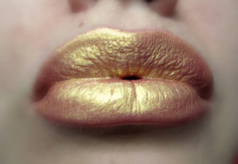 Golden Peach Duochrome Golden with Pink Undertone Lip Gloss Vegan Gluten Free Fresh Handmade Cruelty Free image 2