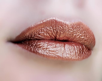 Agni - Copper Brown With Gold and Pink Lipstick Shine - Natural Gluten Free Fresh Handmade