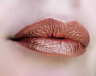 Agni - Copper Brown With Gold and Pink Lipstick Shine - Natural Gluten Free Fresh Handmade